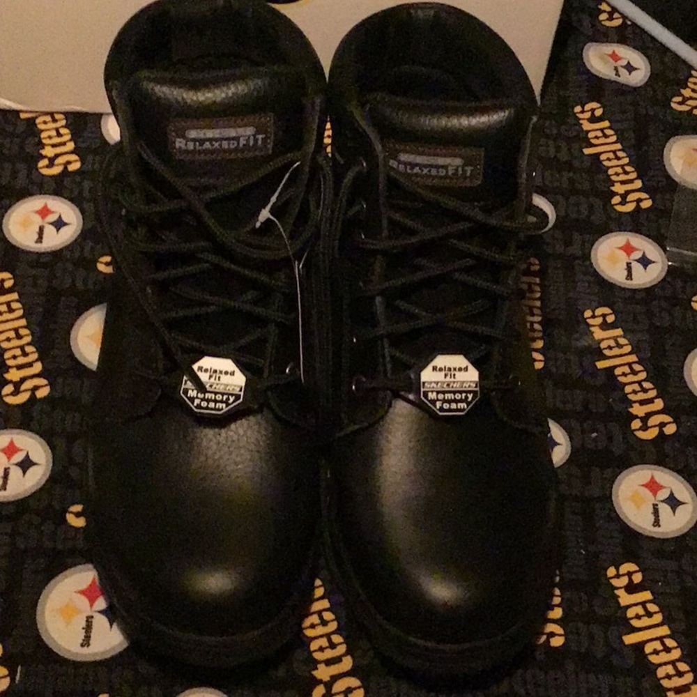 Skechers Black Relaxed Fit Work Boots Size 9